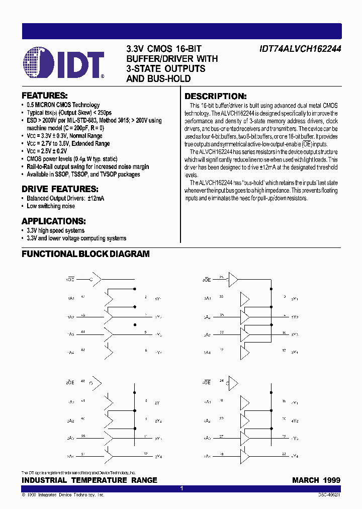 IDT74ALVCH162244_295461.PDF Datasheet