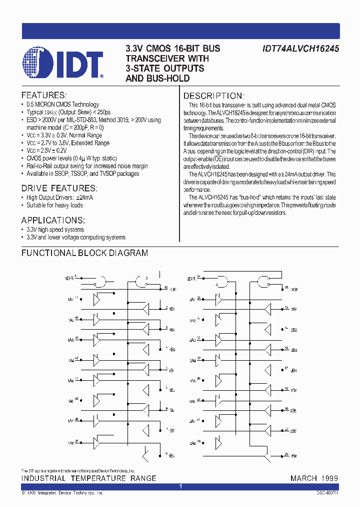 IDT74ALVCH16245_283266.PDF Datasheet