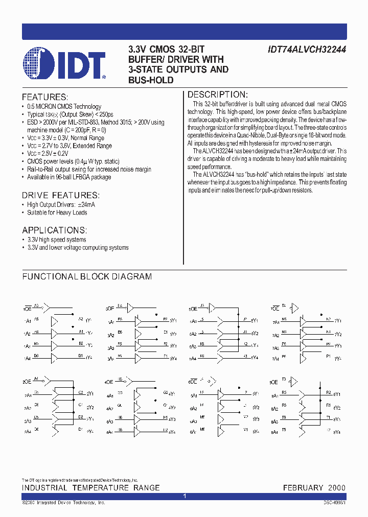 IDT74ALVCH32244_295460.PDF Datasheet