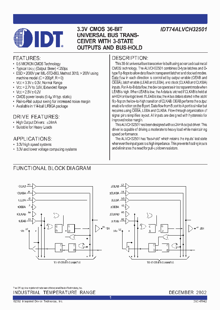 IDT74ALVCH32501_283355.PDF Datasheet