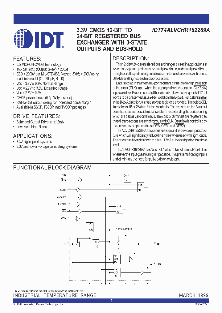 IDT74ALVCHR162269A_239470.PDF Datasheet