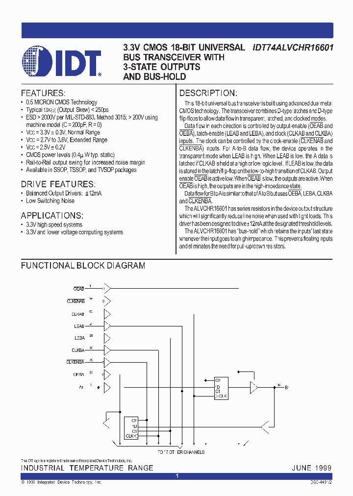 IDT74ALVCHR16601_239468.PDF Datasheet