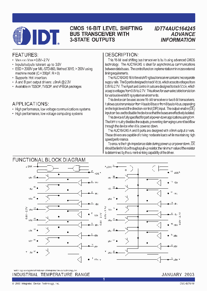 IDT74AUC164245_279858.PDF Datasheet