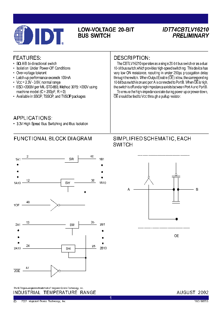 IDT74CBTLV16210_288630.PDF Datasheet
