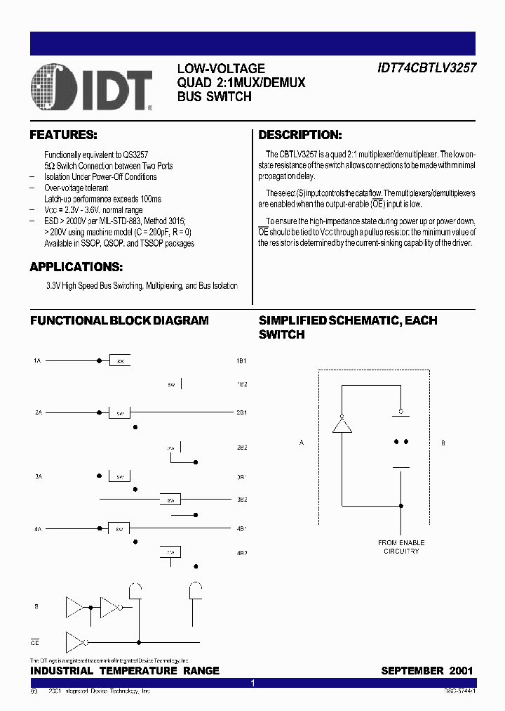 IDT74CBTLV3257_279392.PDF Datasheet