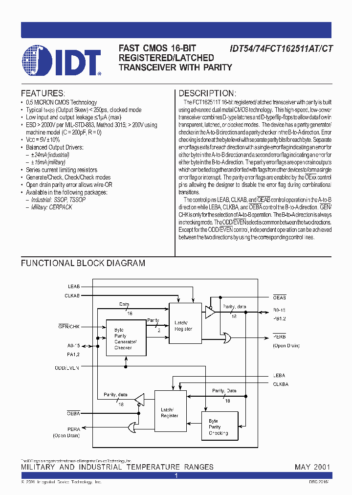 IDT74FCT162511CT_300085.PDF Datasheet