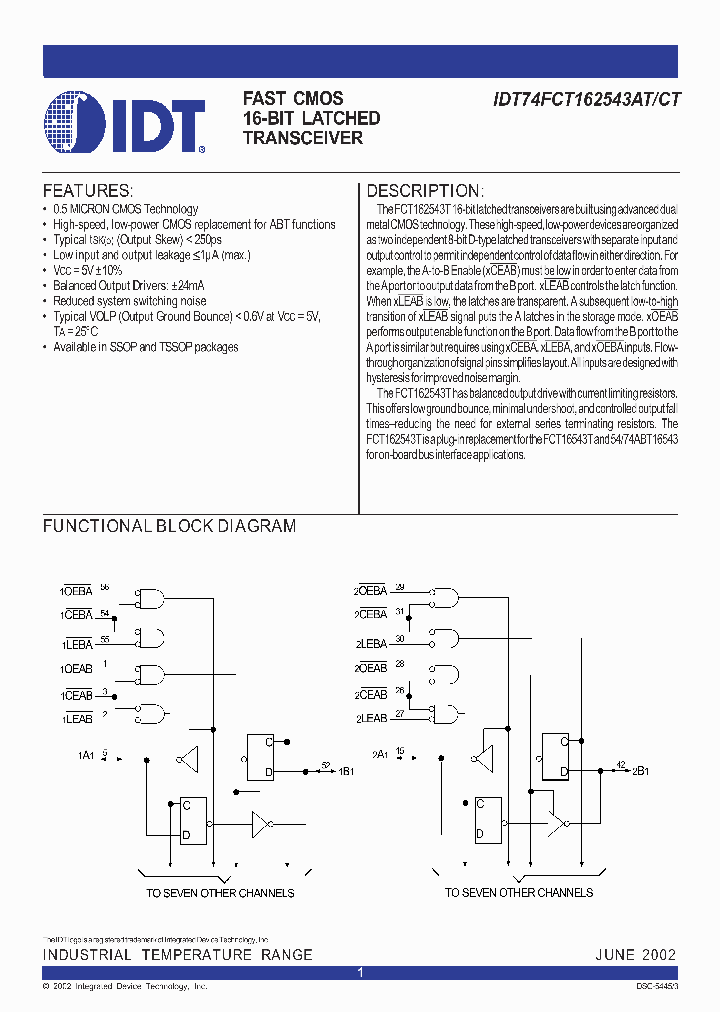 IDT74FCT162543CT_291183.PDF Datasheet