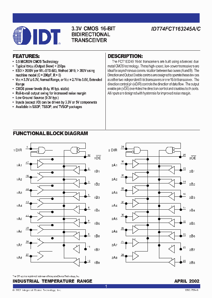 IDT74FCT163245C_274186.PDF Datasheet