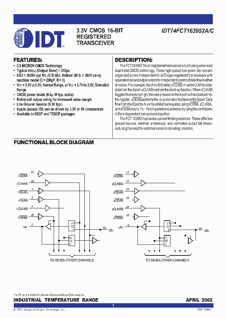 IDT74FCT163952C_269793.PDF Datasheet