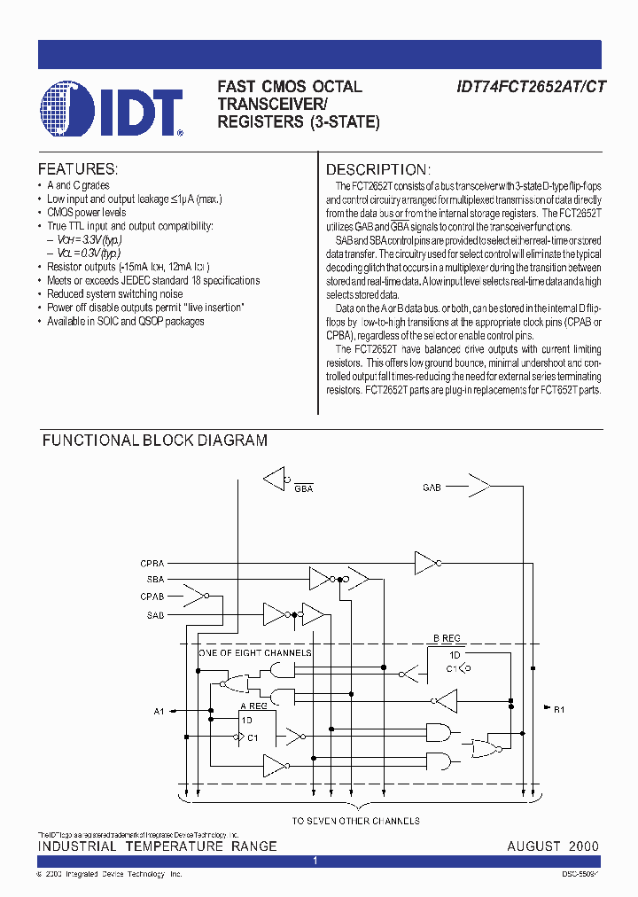 IDT74FCT2652CT_284157.PDF Datasheet
