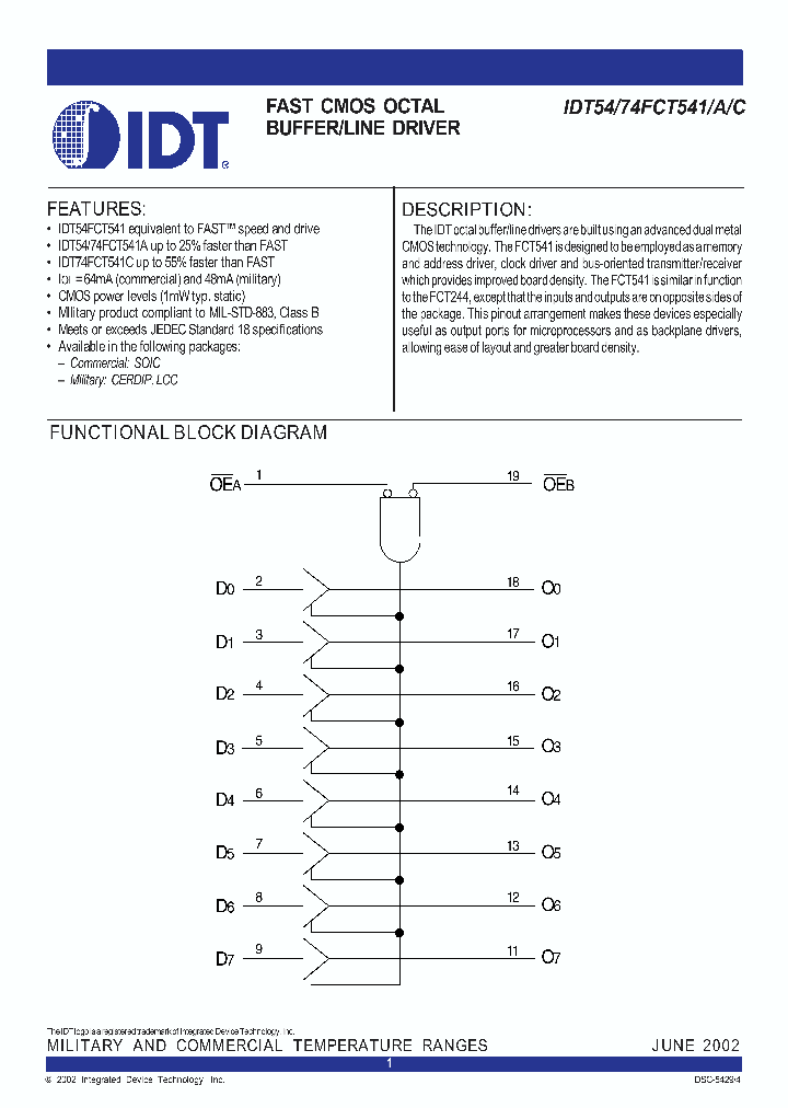 IDT74FCT541C_297605.PDF Datasheet