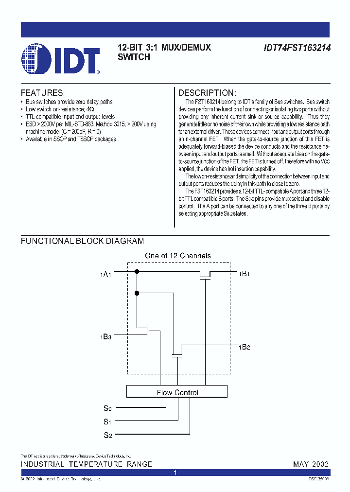 IDT74FST163214_283327.PDF Datasheet