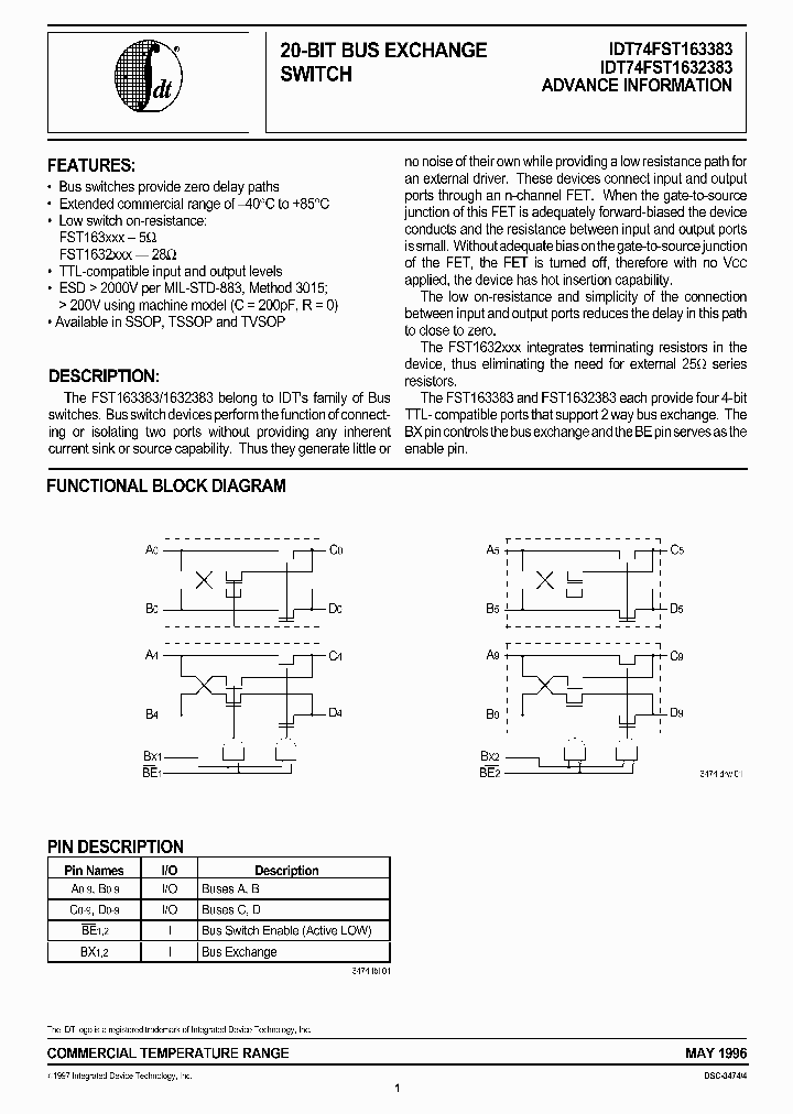 IDT74FST163383_146149.PDF Datasheet