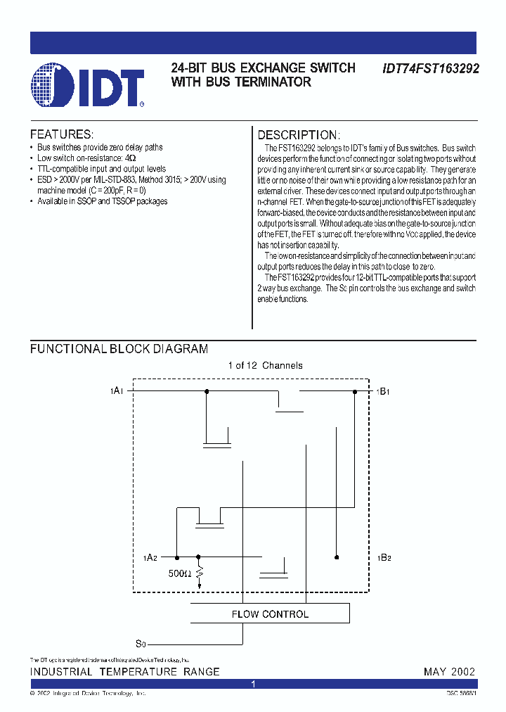 IDT74FST163292_283322.PDF Datasheet