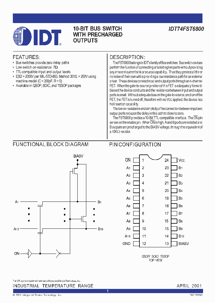 IDT74FST6800_282402.PDF Datasheet