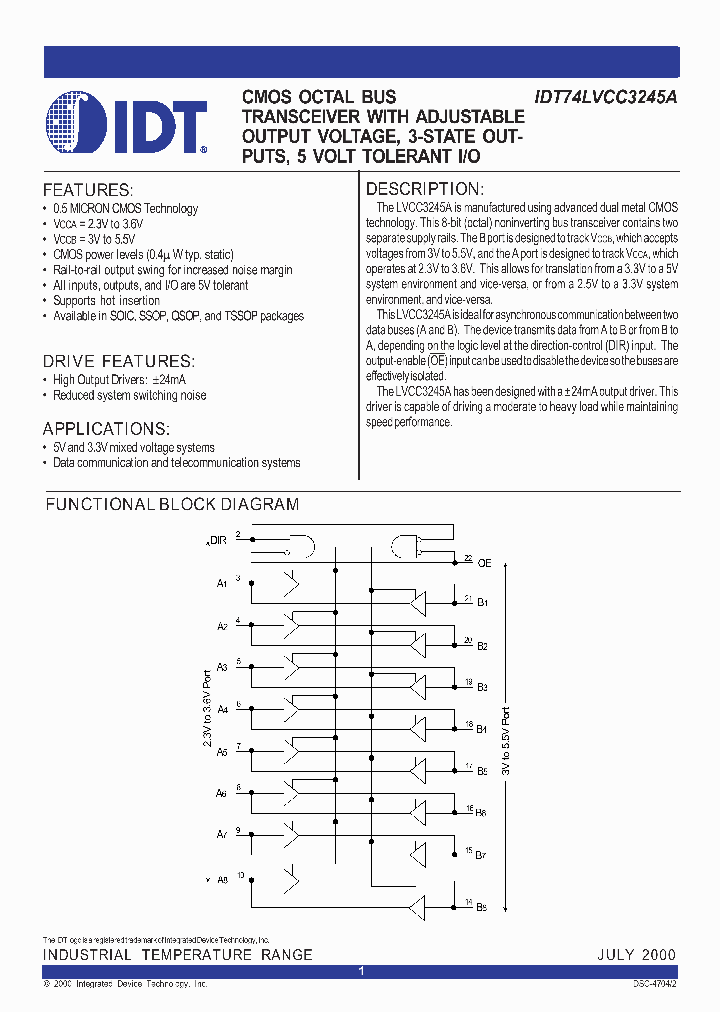 IDT74LVCC3245A_279665.PDF Datasheet
