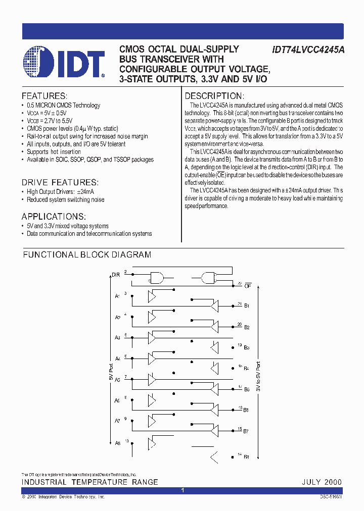 IDT74LVCC4245A_279856.PDF Datasheet