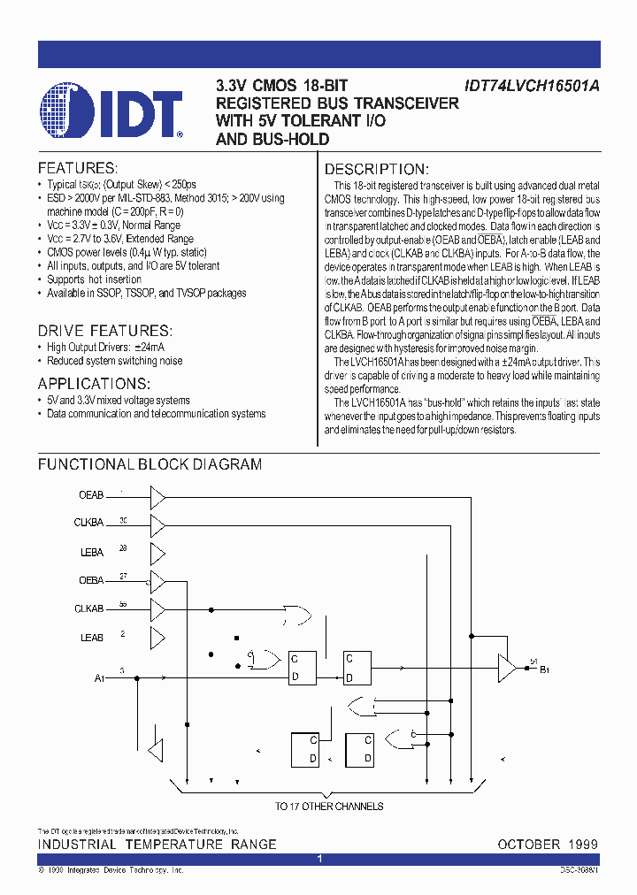 IDT74LVCH16501A_295399.PDF Datasheet