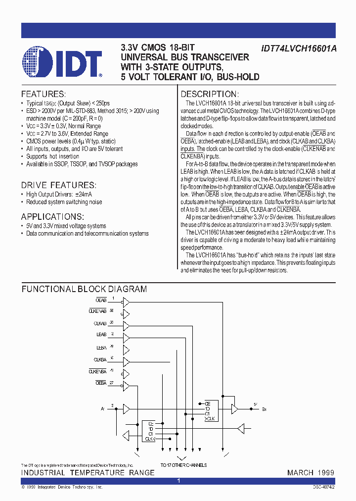 IDT74LVCH16601A_278067.PDF Datasheet