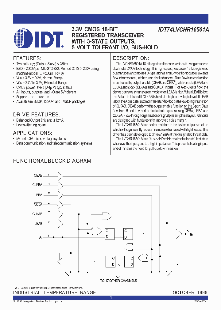 IDT74LVCHR16501A_295398.PDF Datasheet