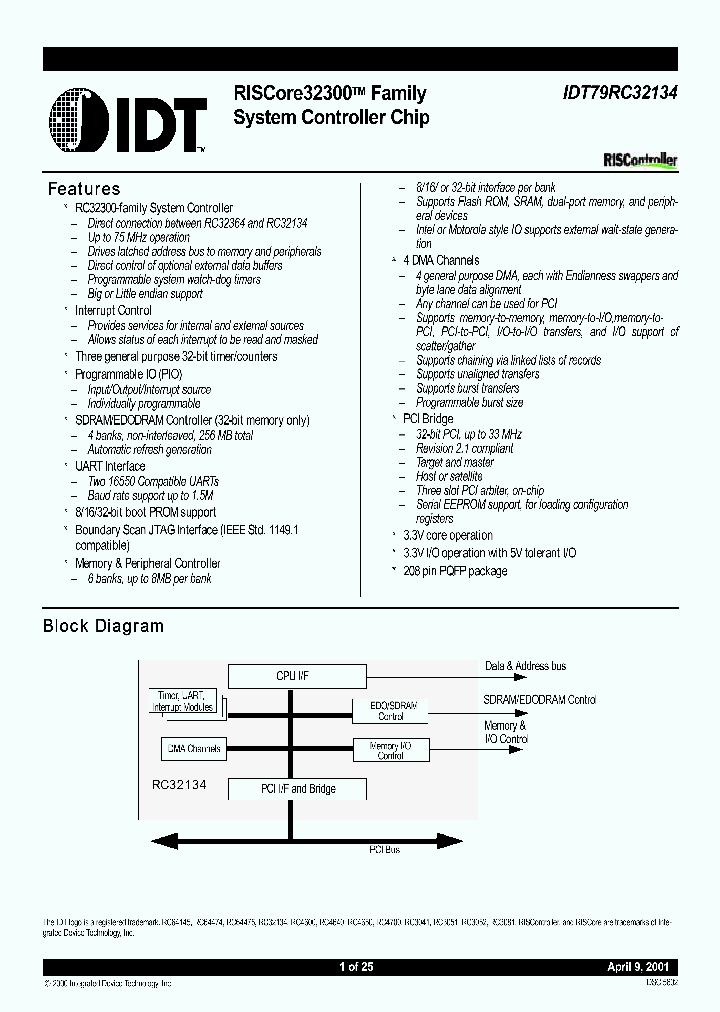 IDT79RC32134_85362.PDF Datasheet