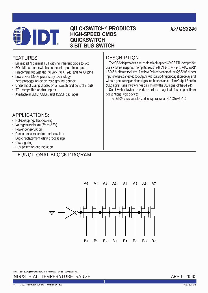 IDTQS3245_34693.PDF Datasheet