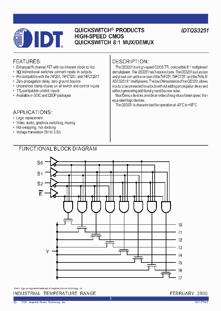 IDTQS3251_140313.PDF Datasheet