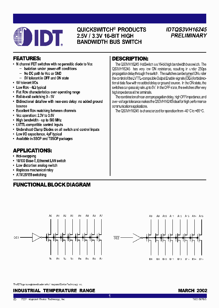 IDTQS3VH16245_283257.PDF Datasheet