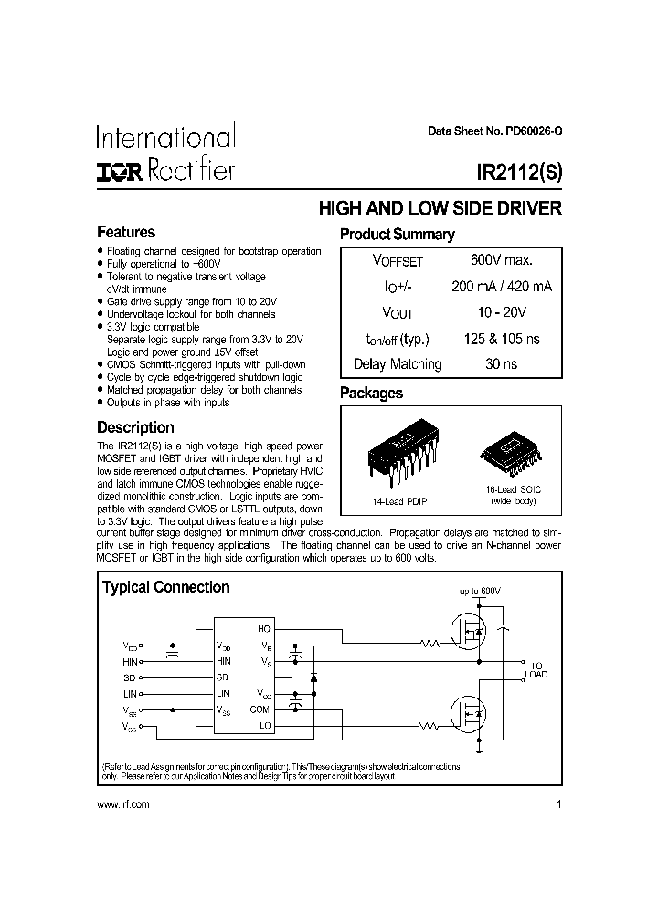 IR2112S_276597.PDF Datasheet