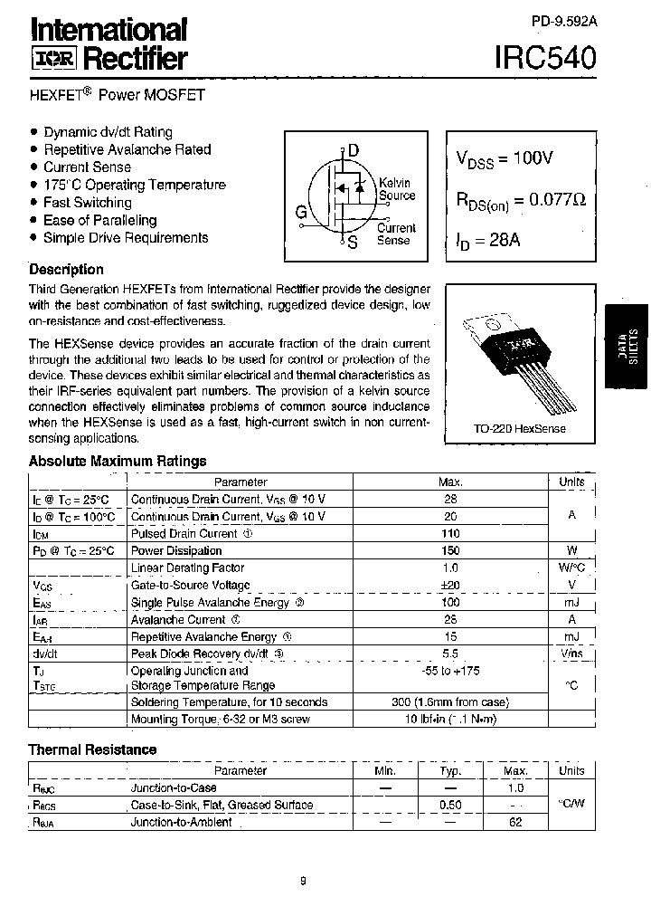 IRC540_296466.PDF Datasheet
