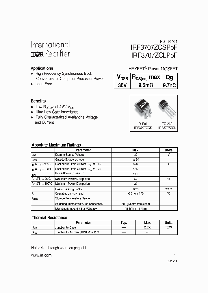 IRF3707ZCS_303669.PDF Datasheet