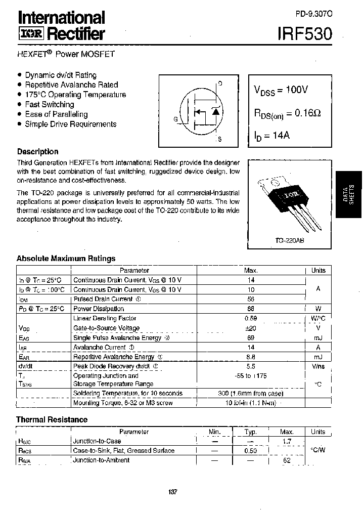 IRF530_273195.PDF Datasheet