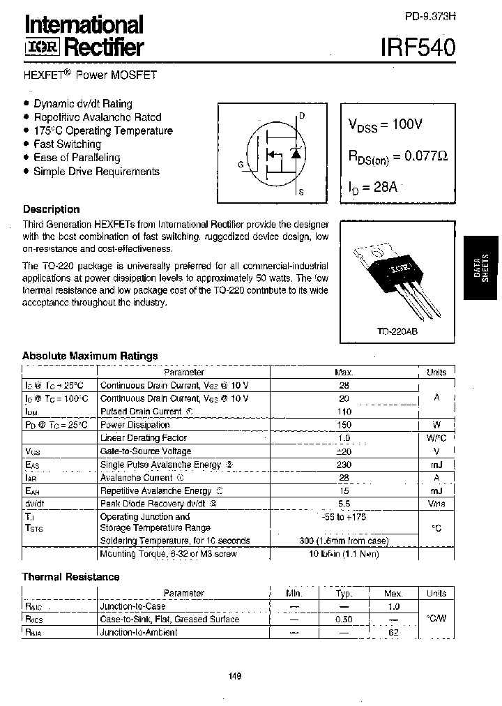IRF540_277058.PDF Datasheet