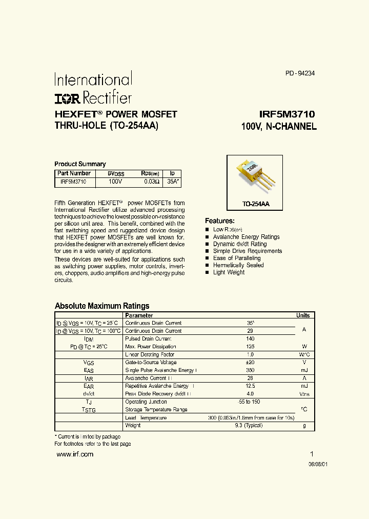 IRF5M3710_244303.PDF Datasheet
