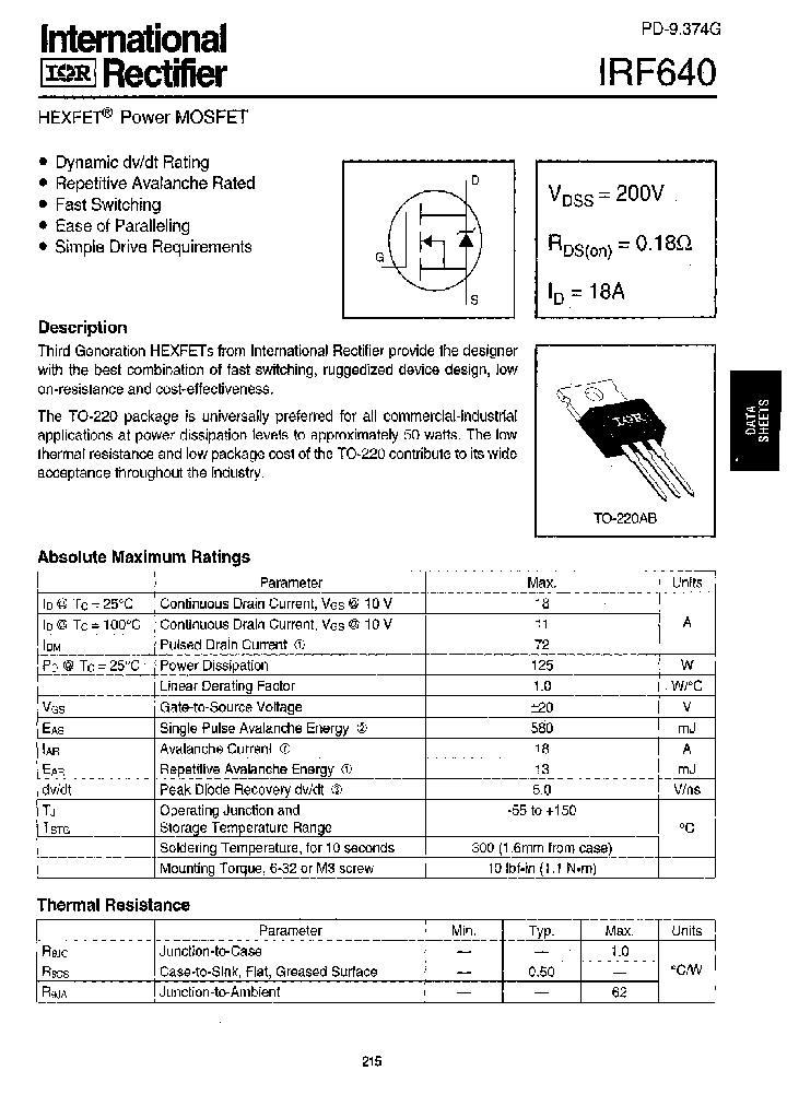 IRF640_272291.PDF Datasheet