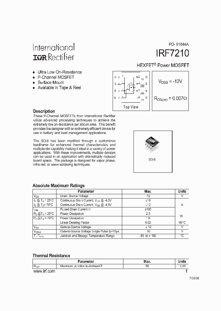 IRF7210_265762.PDF Datasheet