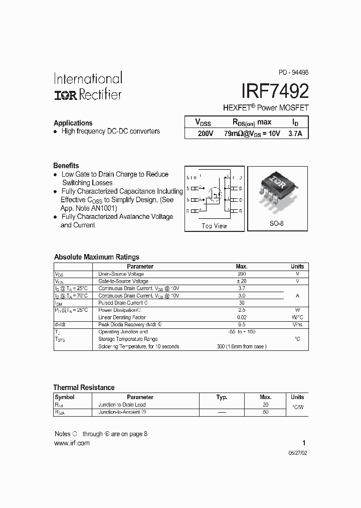 IRF7492_290989.PDF Datasheet