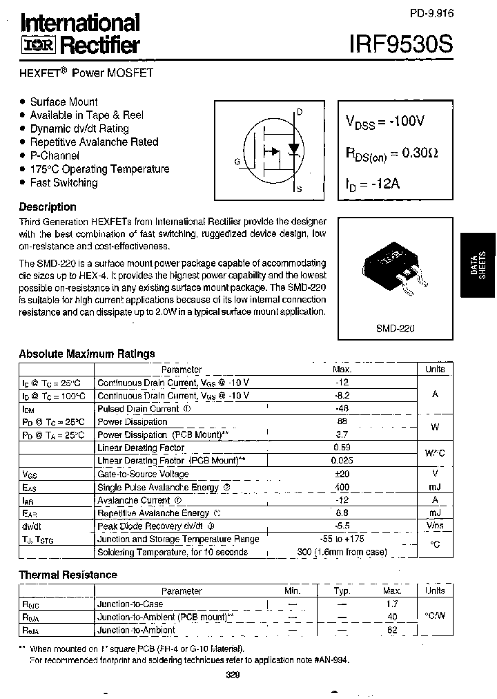 IRF9530S_278328.PDF Datasheet