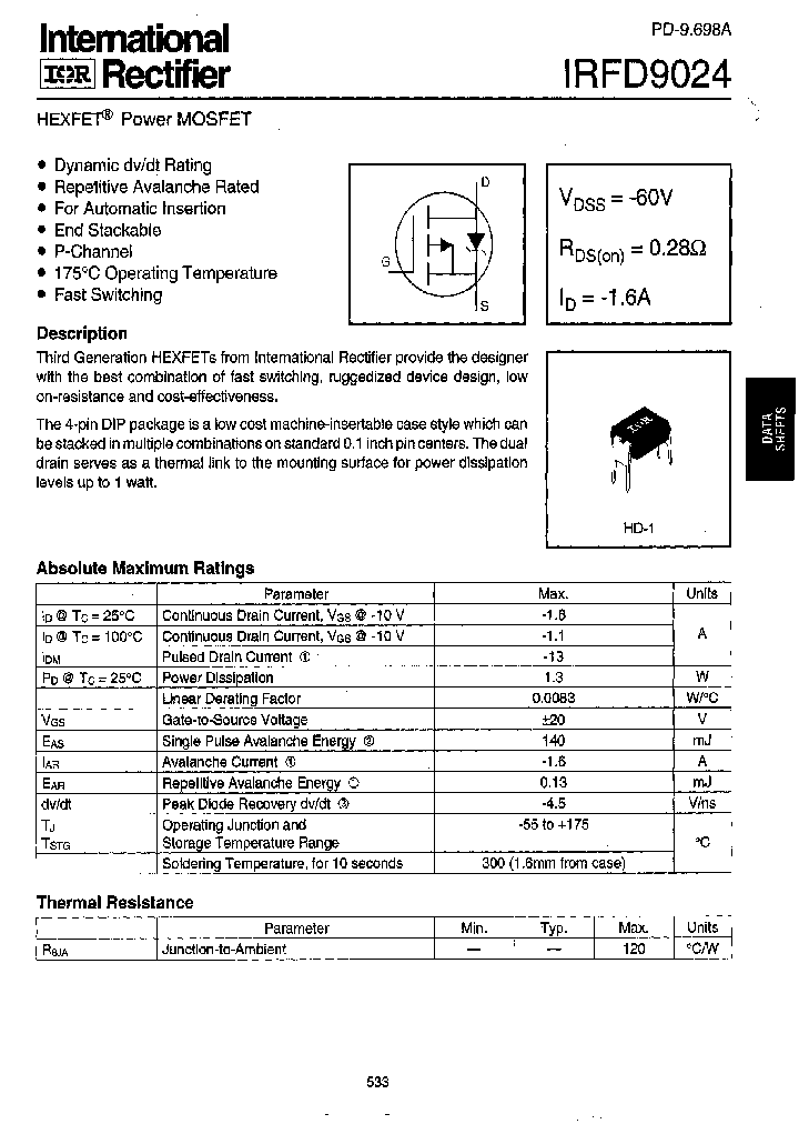 IRFD9024_210209.PDF Datasheet
