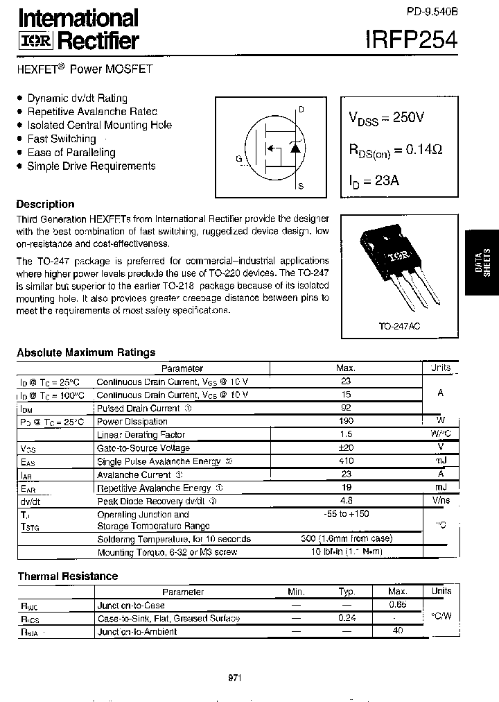 IRFP254_265432.PDF Datasheet