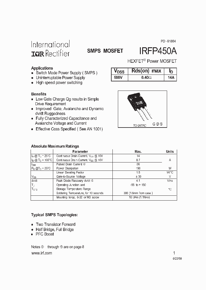 IRFP450A_185960.PDF Datasheet