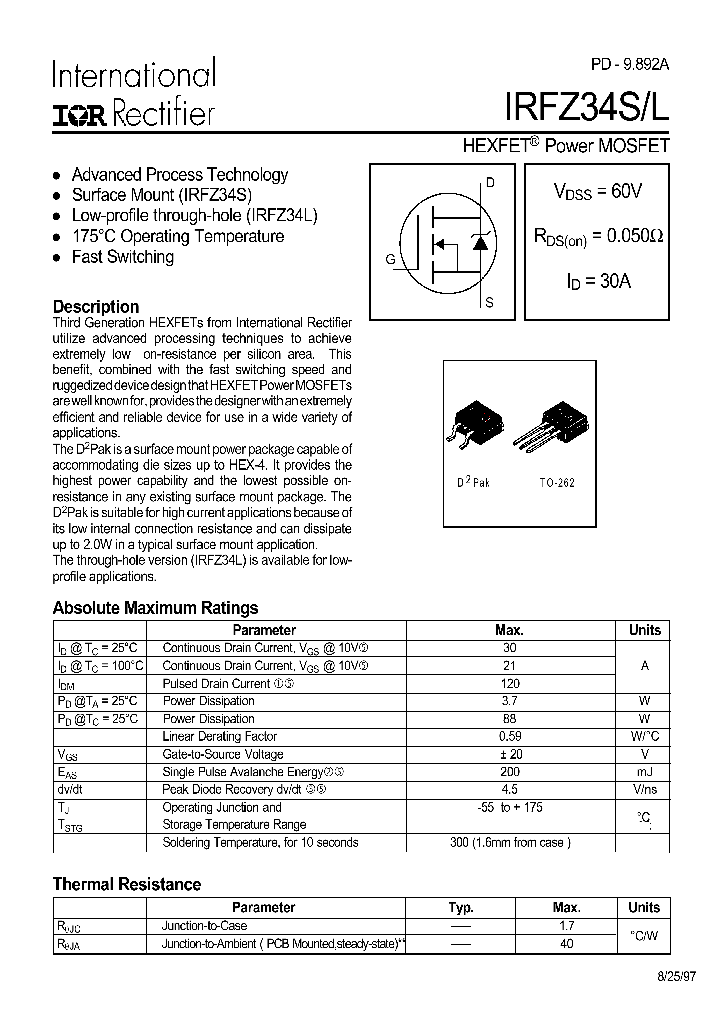 IRFZ34S_276948.PDF Datasheet