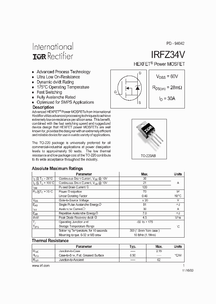 IRFZ34V_275551.PDF Datasheet