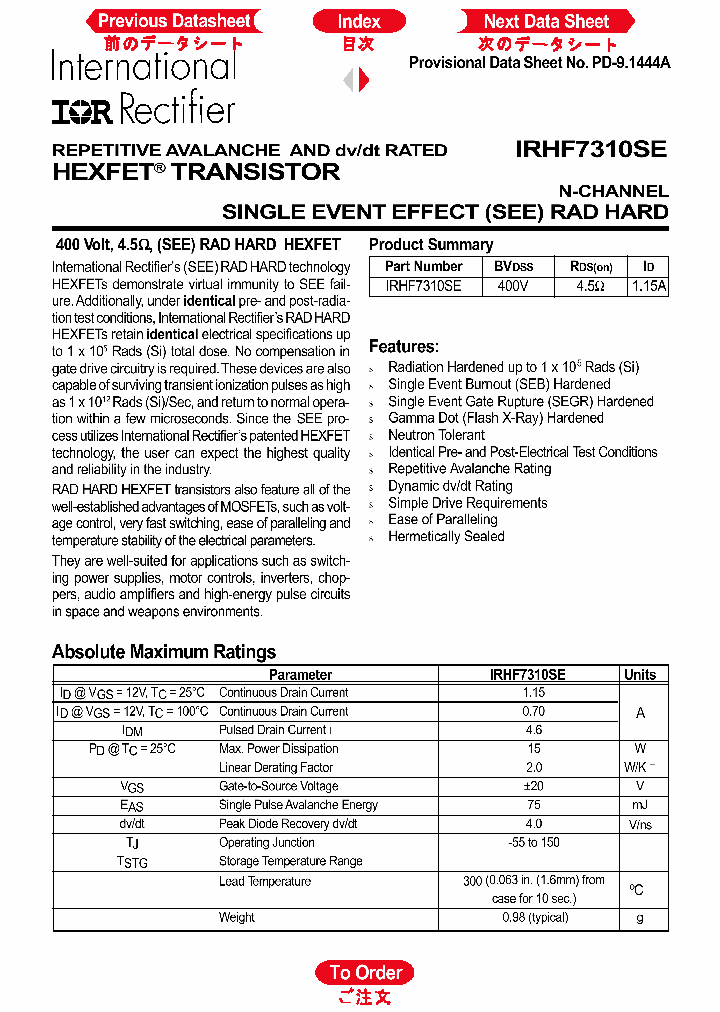 IRHF7310SE_263518.PDF Datasheet