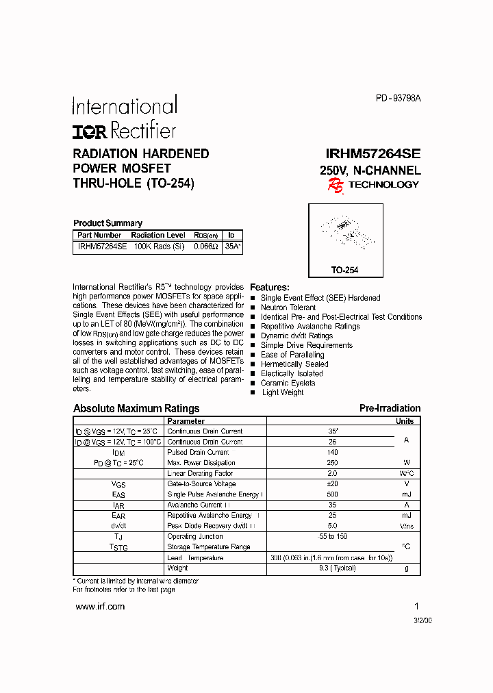 IRHM57264SE_293335.PDF Datasheet