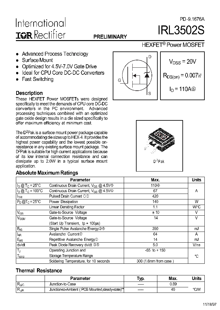 IRL3502S_294286.PDF Datasheet