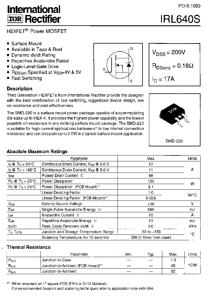 IRL640S_277163.PDF Datasheet