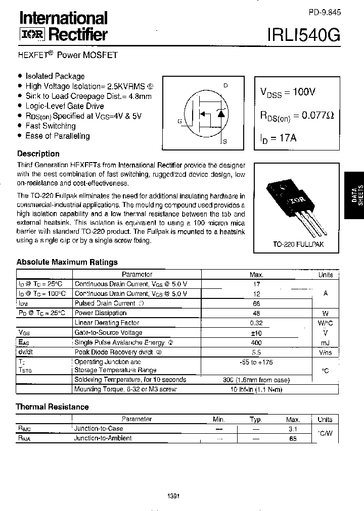 IRLI540G_274545.PDF Datasheet
