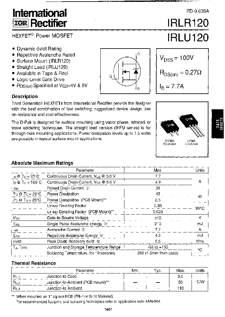 IRLR120_267349.PDF Datasheet