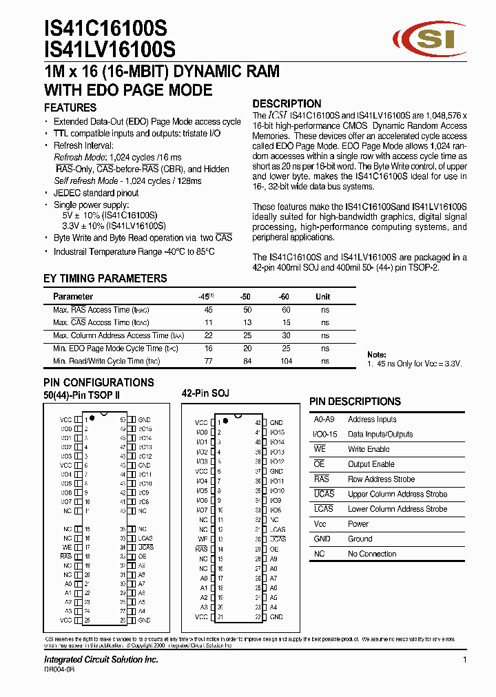 IS41LV16100S_188490.PDF Datasheet